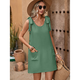 Round Neck A-Line Dress