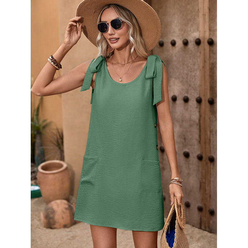Round Neck A-Line Dress