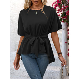 Black Flared Sleeve A-Line Top