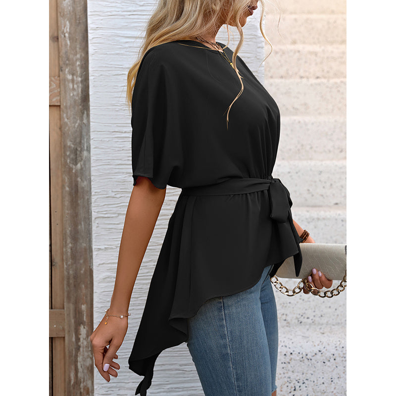 Black Flared Sleeve A-Line Top