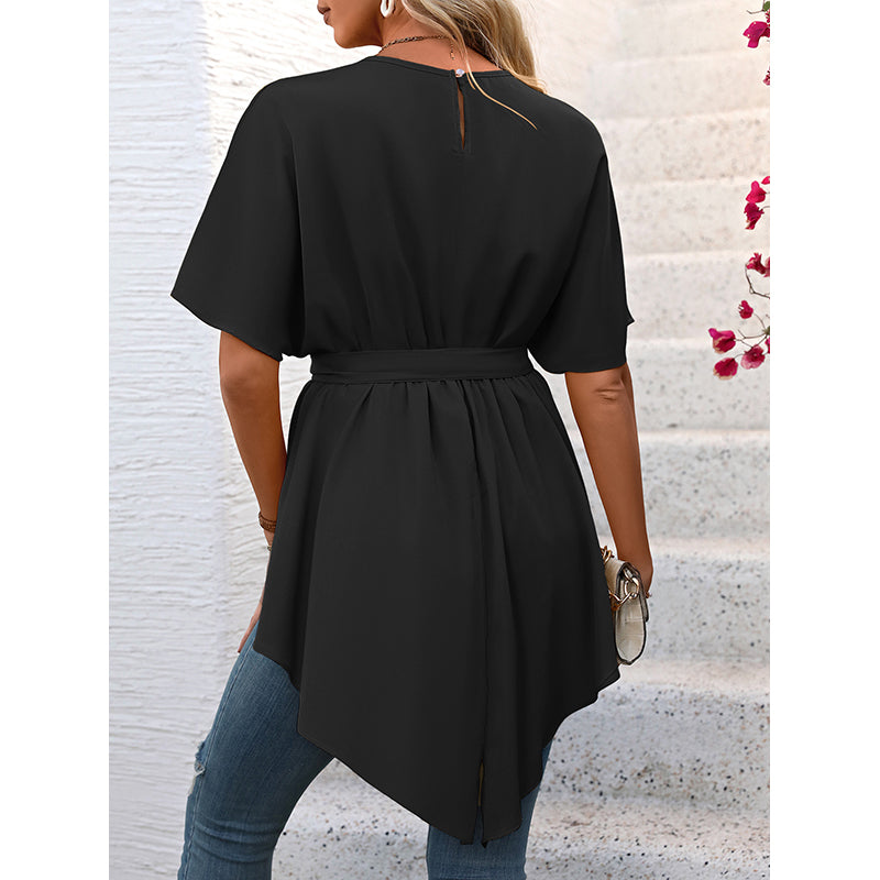 Black Flared Sleeve A-Line Top
