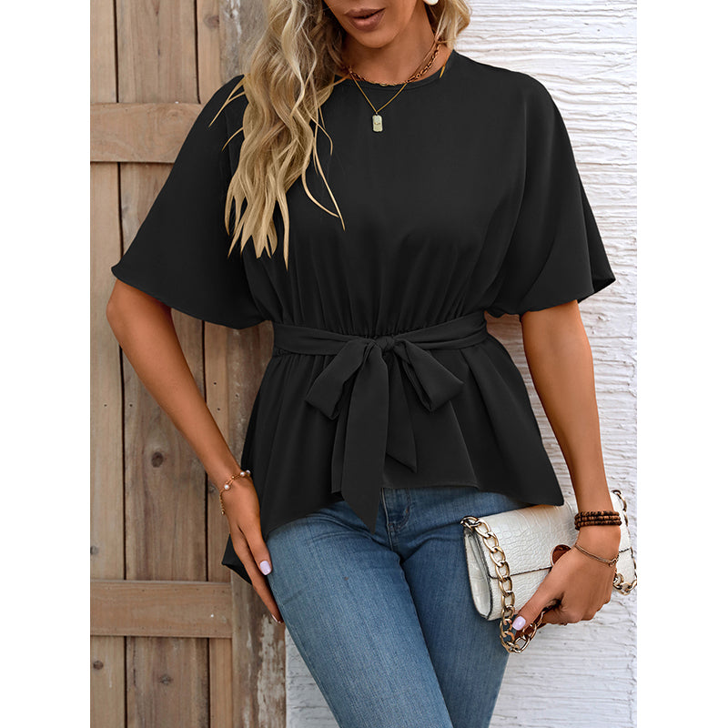 Black Flared Sleeve A-Line Top