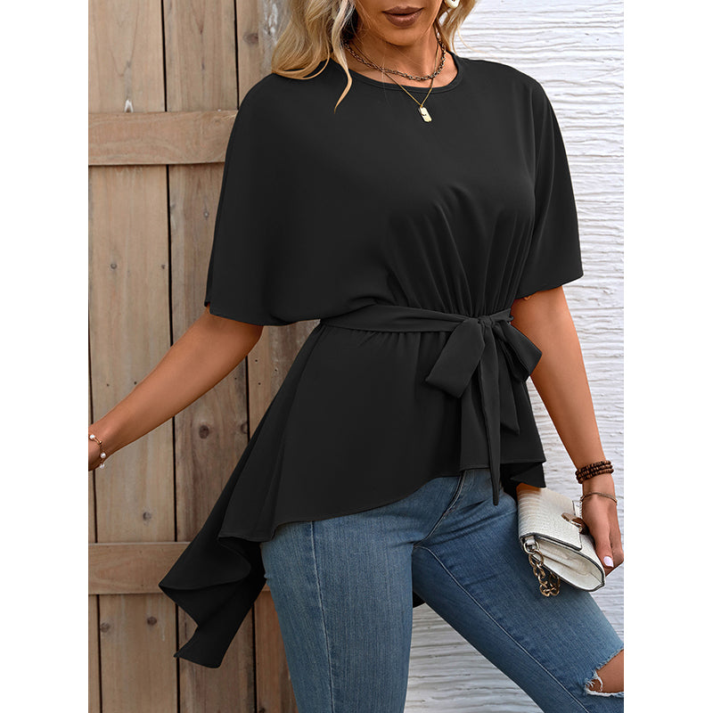 Black Flared Sleeve A-Line Top