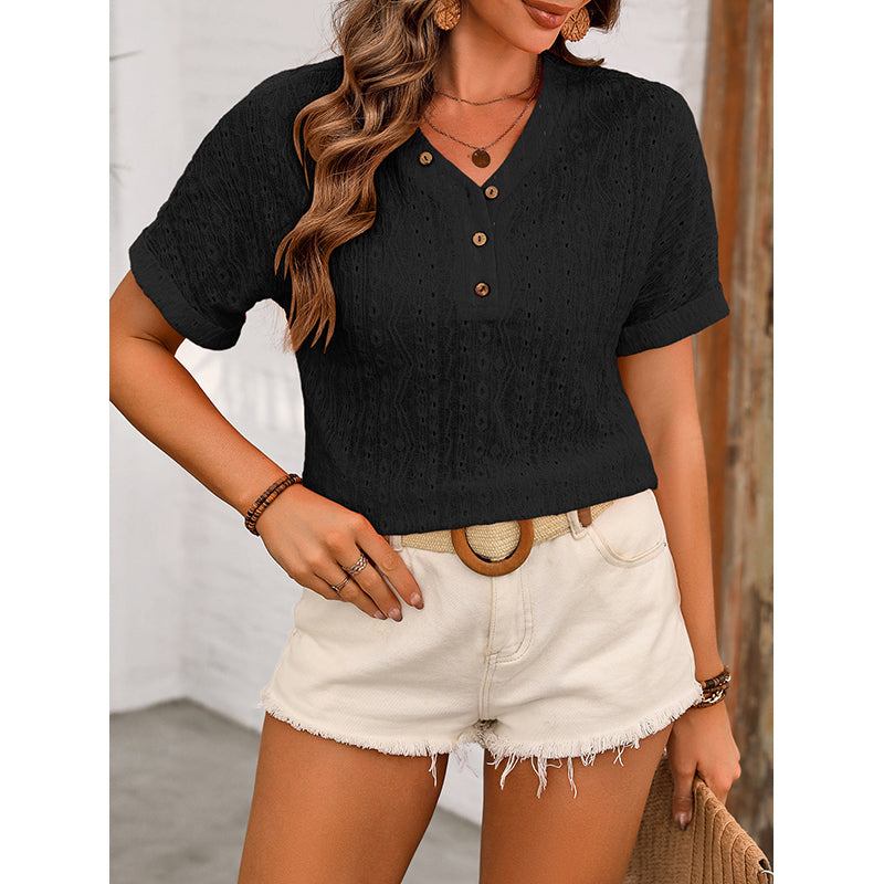 StyleCast V-Neck Short Sleeves Casual Top