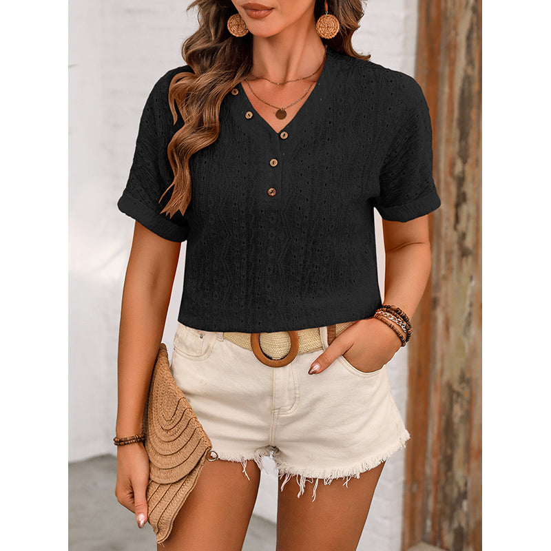 StyleCast V-Neck Short Sleeves Casual Top