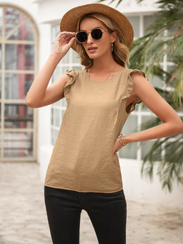 Women Brown Solid Round Neck Top