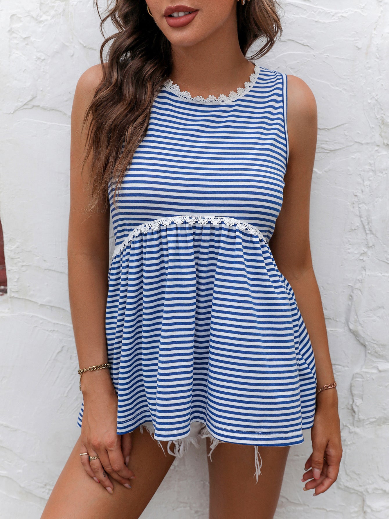 Blue Striped Top