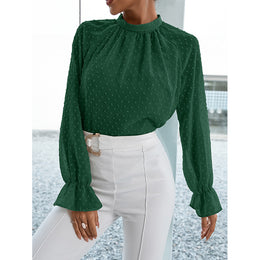 Green High Neck Formal Top