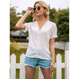White Puff Sleeves Regular Top