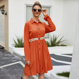 Orange Shirt Dress