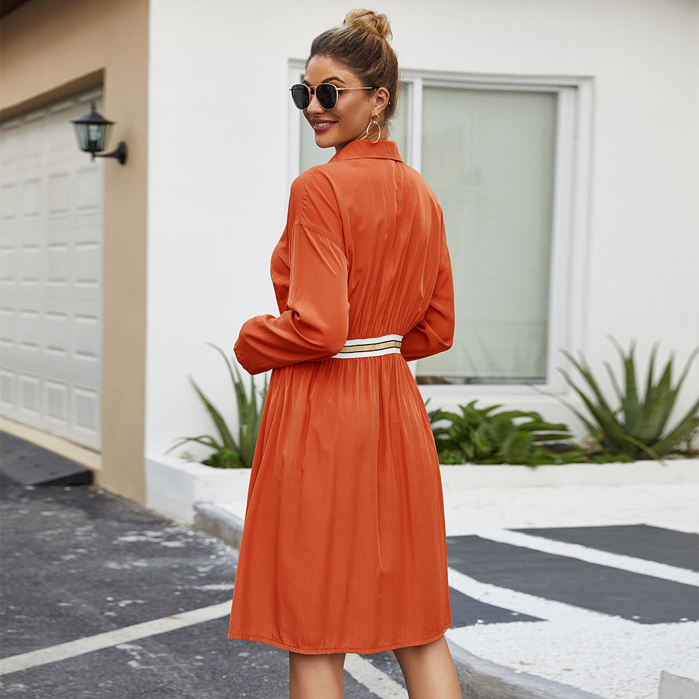 Orange Shirt Dress