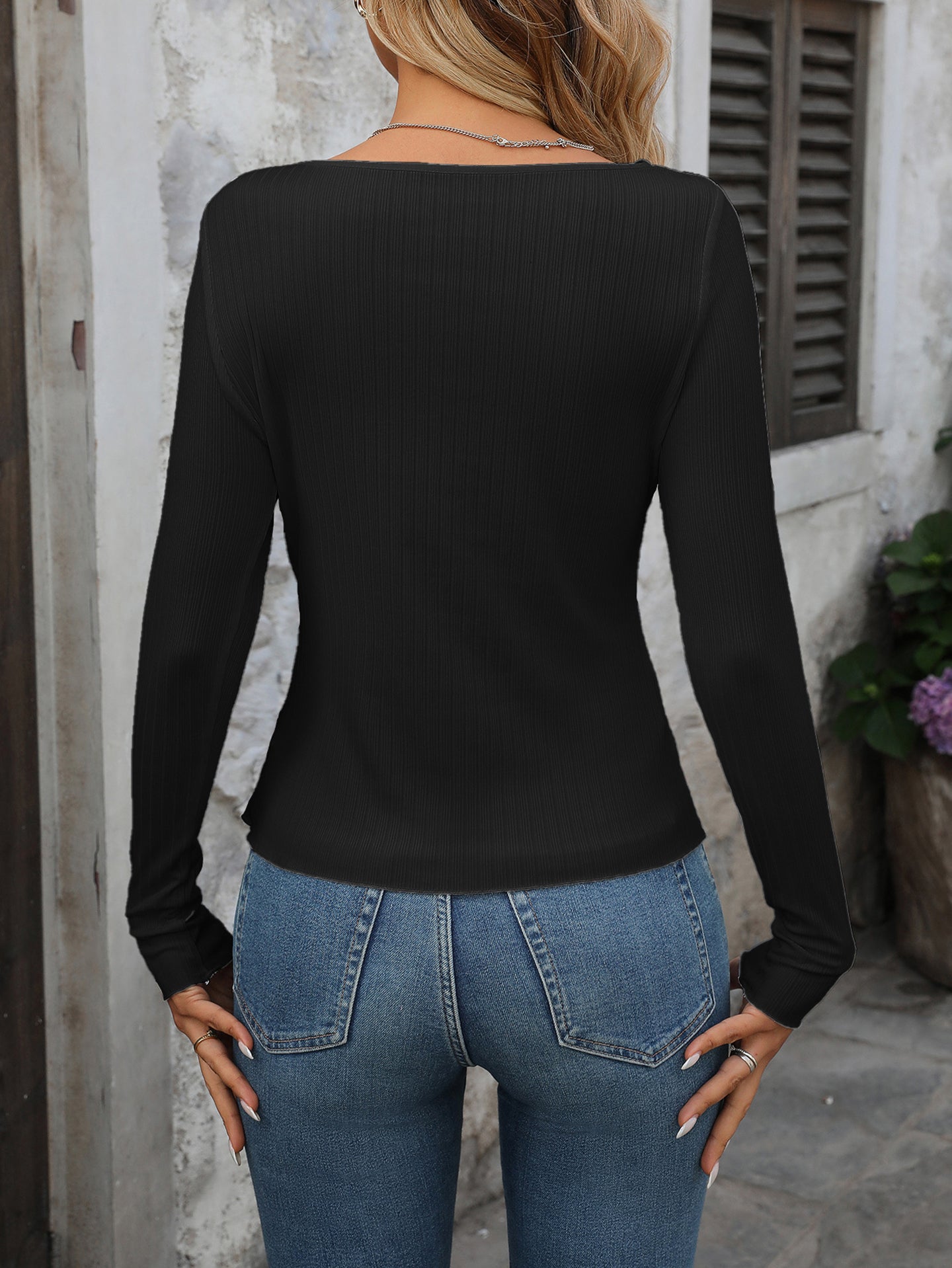 Women Boat Neck Fitted Top