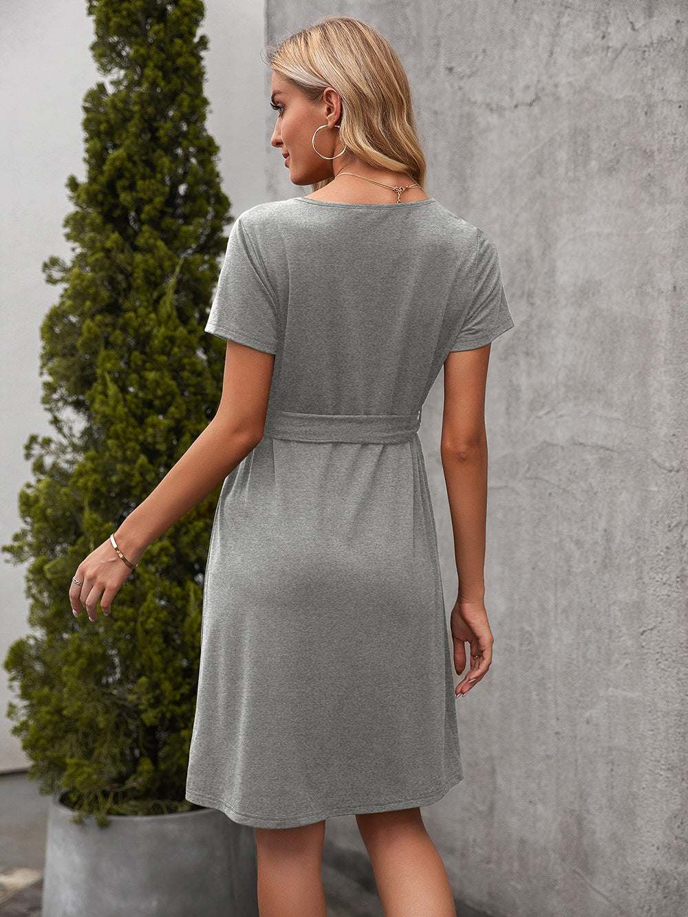 Grey A-Line Dress
