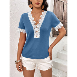 V-Neck Lace Top