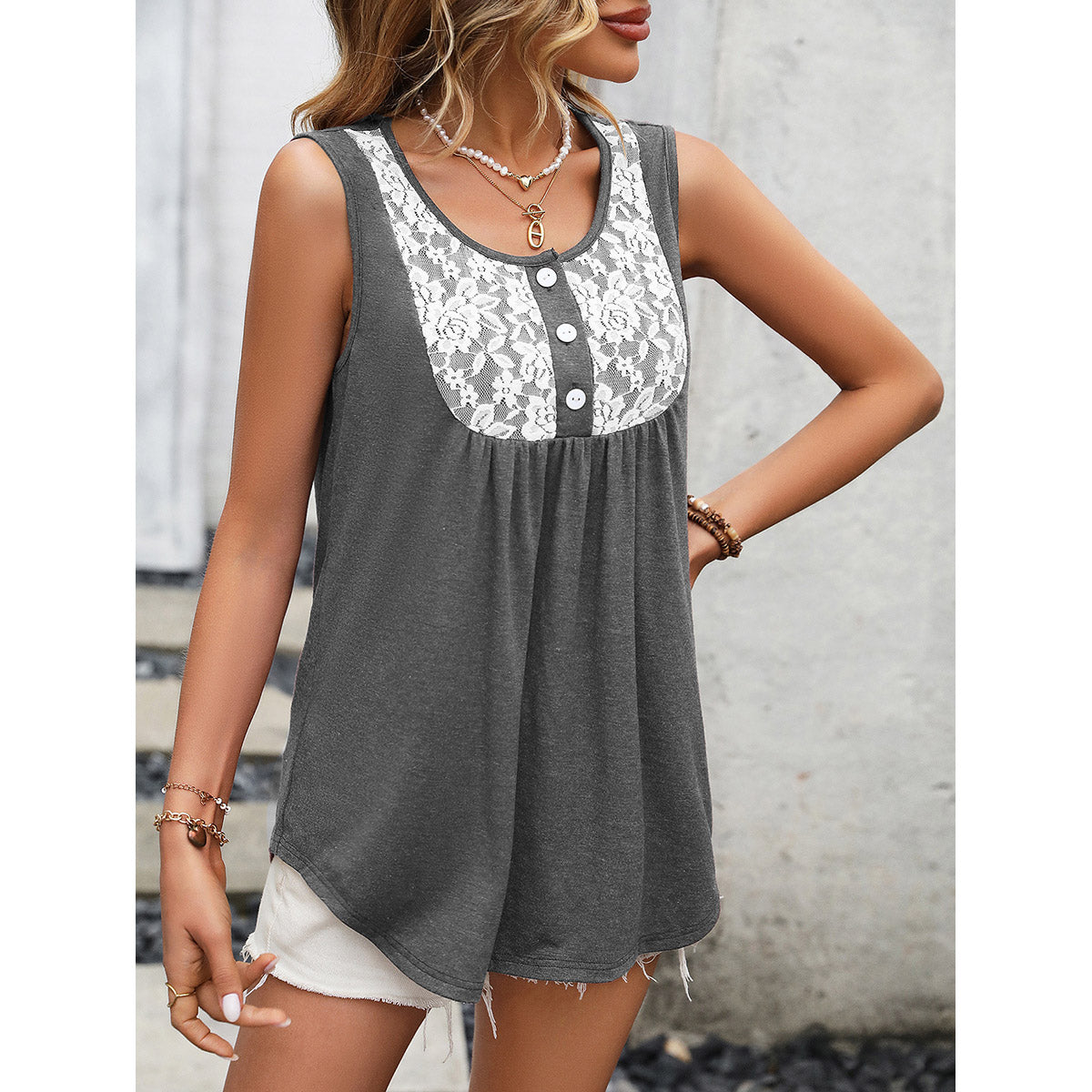 Floral Scoop Neck Top