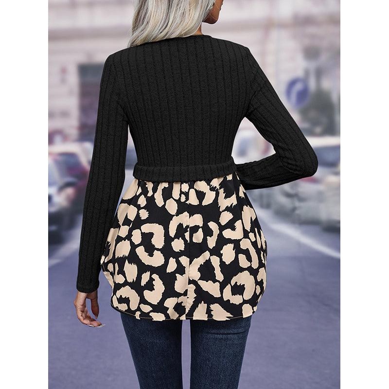 Black Ribbed Knitted Pullover