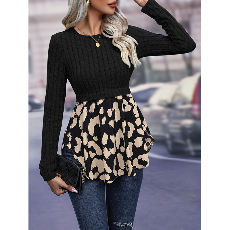 Black Ribbed Knitted Pullover
