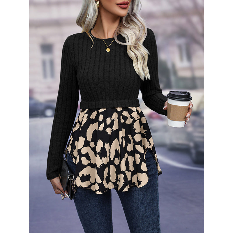 Black Ribbed Knitted Pullover