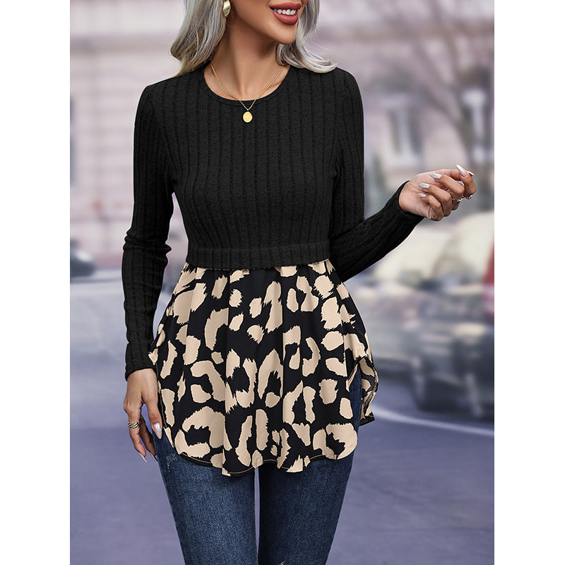 Black Ribbed Knitted Pullover