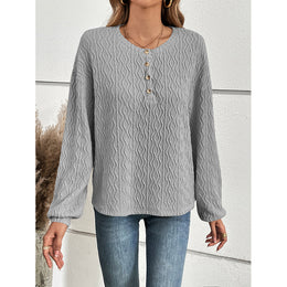 Embroidered Cuffed Sleeve Top
