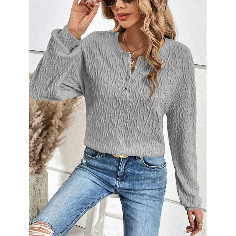 Embroidered Cuffed Sleeve Top