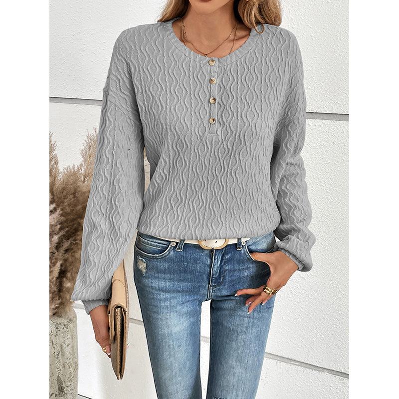 Embroidered Cuffed Sleeve Top