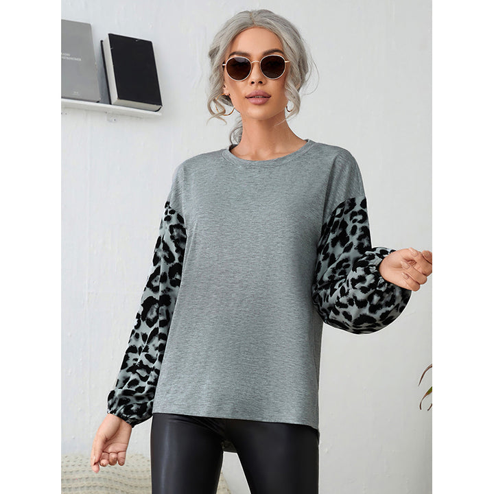 Grey Abstract Animal Printed Pullover