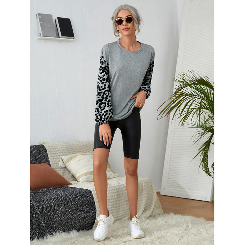 Grey Abstract Animal Printed Pullover