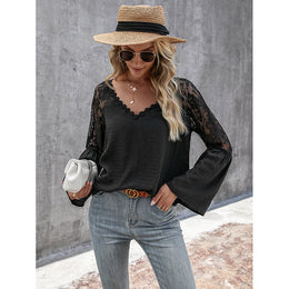 V-Neck Bell Sleeves Top