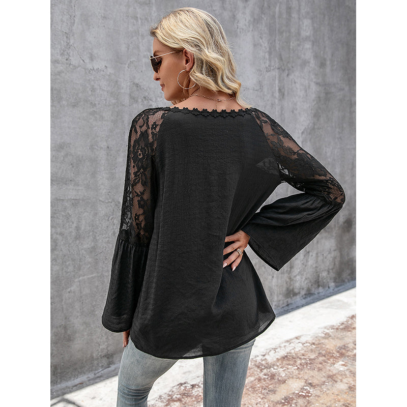 V-Neck Bell Sleeves Top