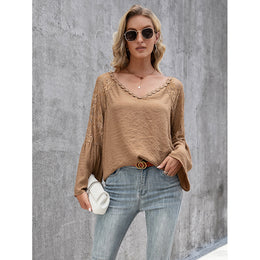 V-Neck Self Design Top