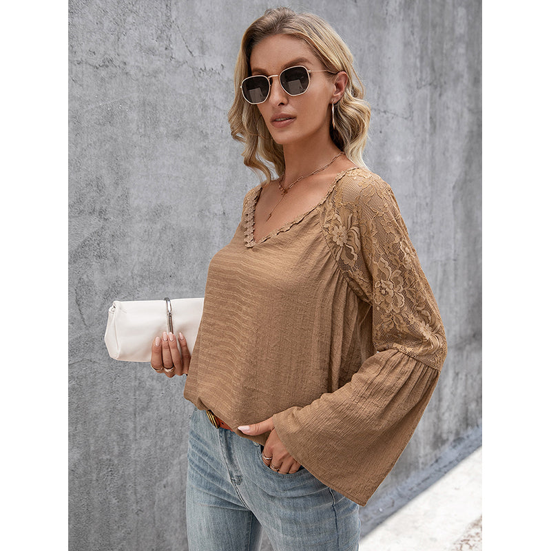 V-Neck Self Design Top
