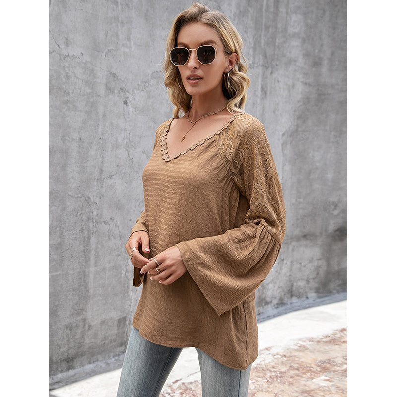 V-Neck Self Design Top
