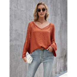 Self Design V-Neck Top