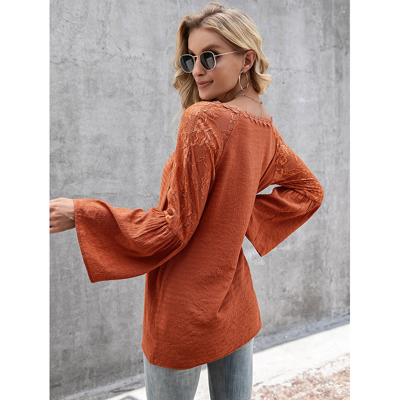 Self Design V-Neck Top