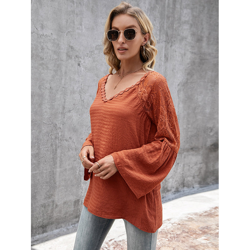 Self Design V-Neck Top