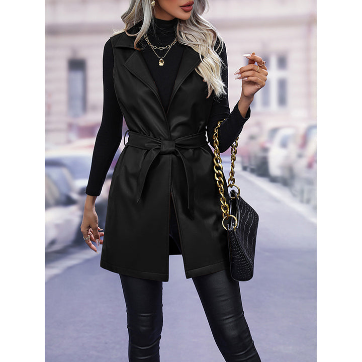 Black Longline Sleeveless Parka Jacket