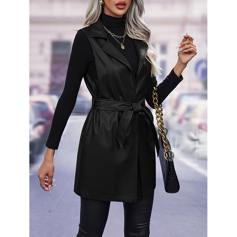 Black Longline Sleeveless Parka Jacket