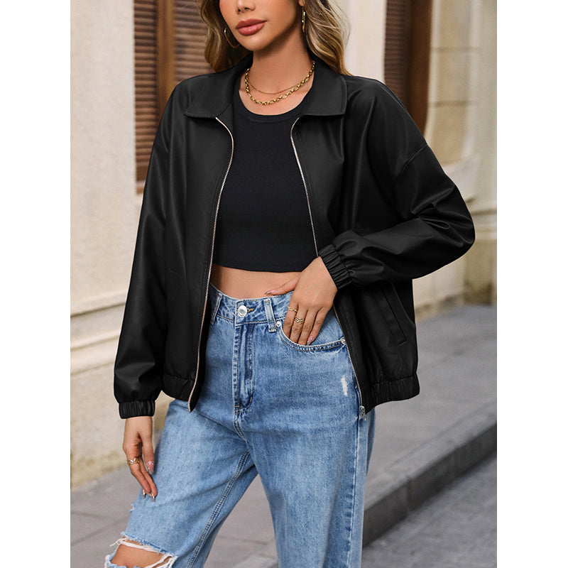 Black Windcheater Bomber Jacket