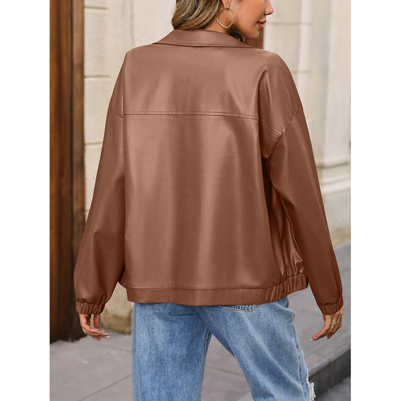 Brown Solid Windcheater Tailored Jacket with Lapel Collar