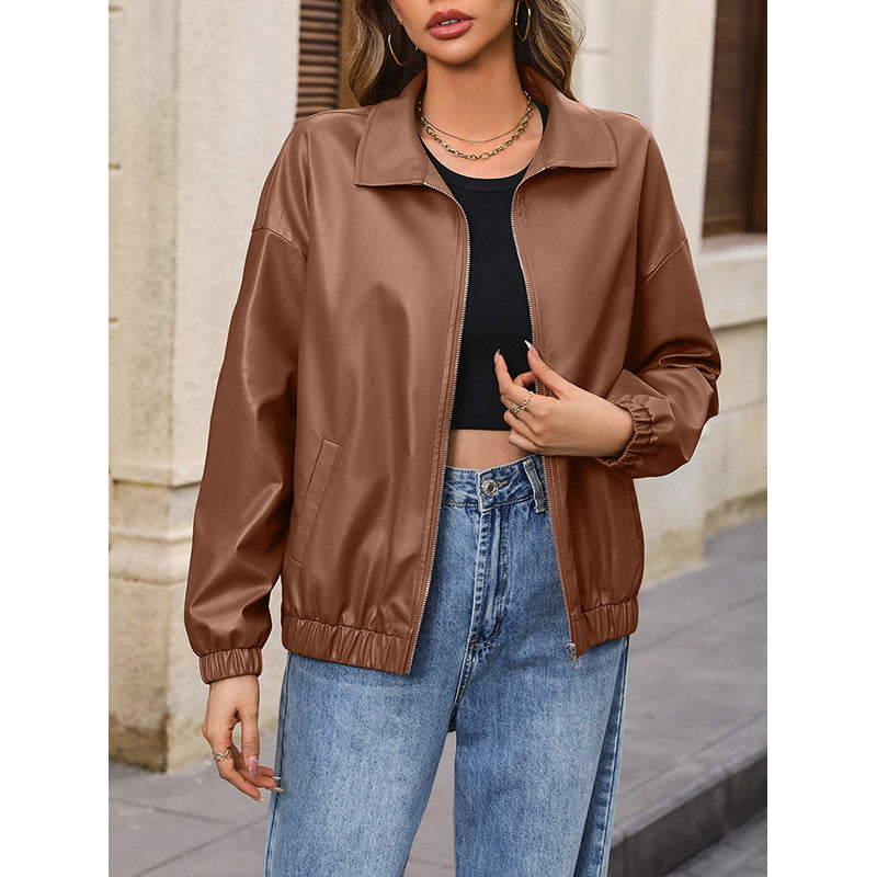 Brown Solid Windcheater Tailored Jacket with Lapel Collar