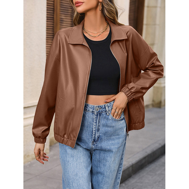 Brown Solid Windcheater Tailored Jacket with Lapel Collar