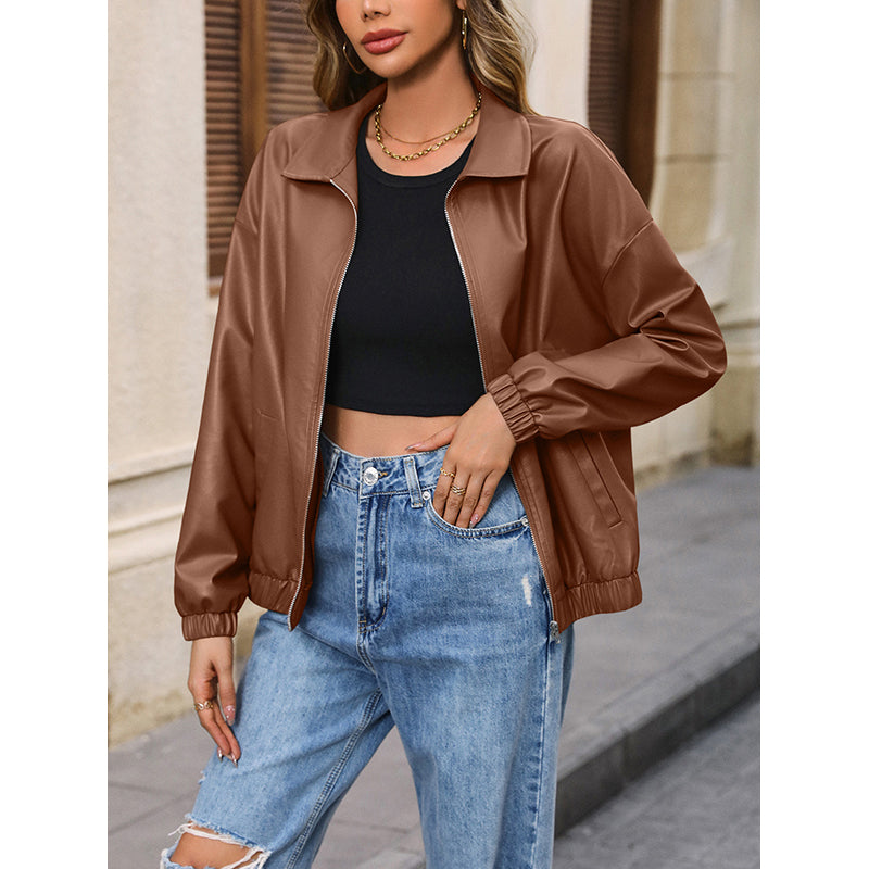 Brown Solid Windcheater Tailored Jacket with Lapel Collar