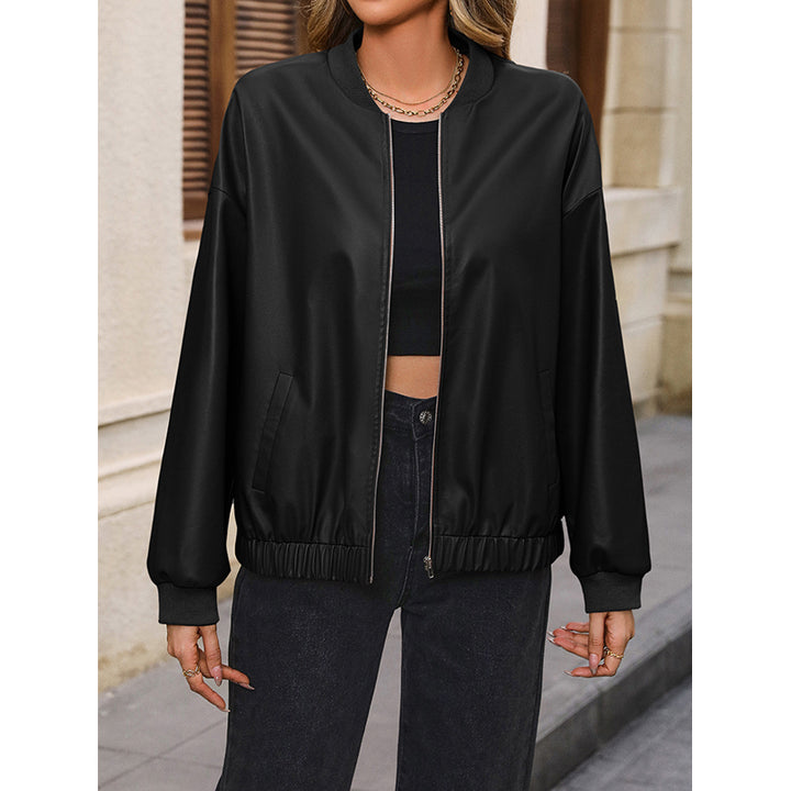 Black Stand Collar Windcheater Tailored Jacket