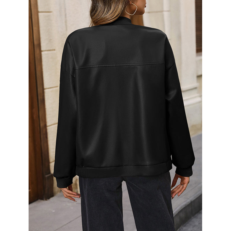Black Stand Collar Windcheater Tailored Jacket