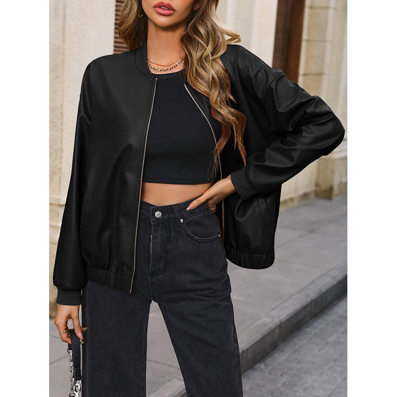 Black Stand Collar Windcheater Tailored Jacket