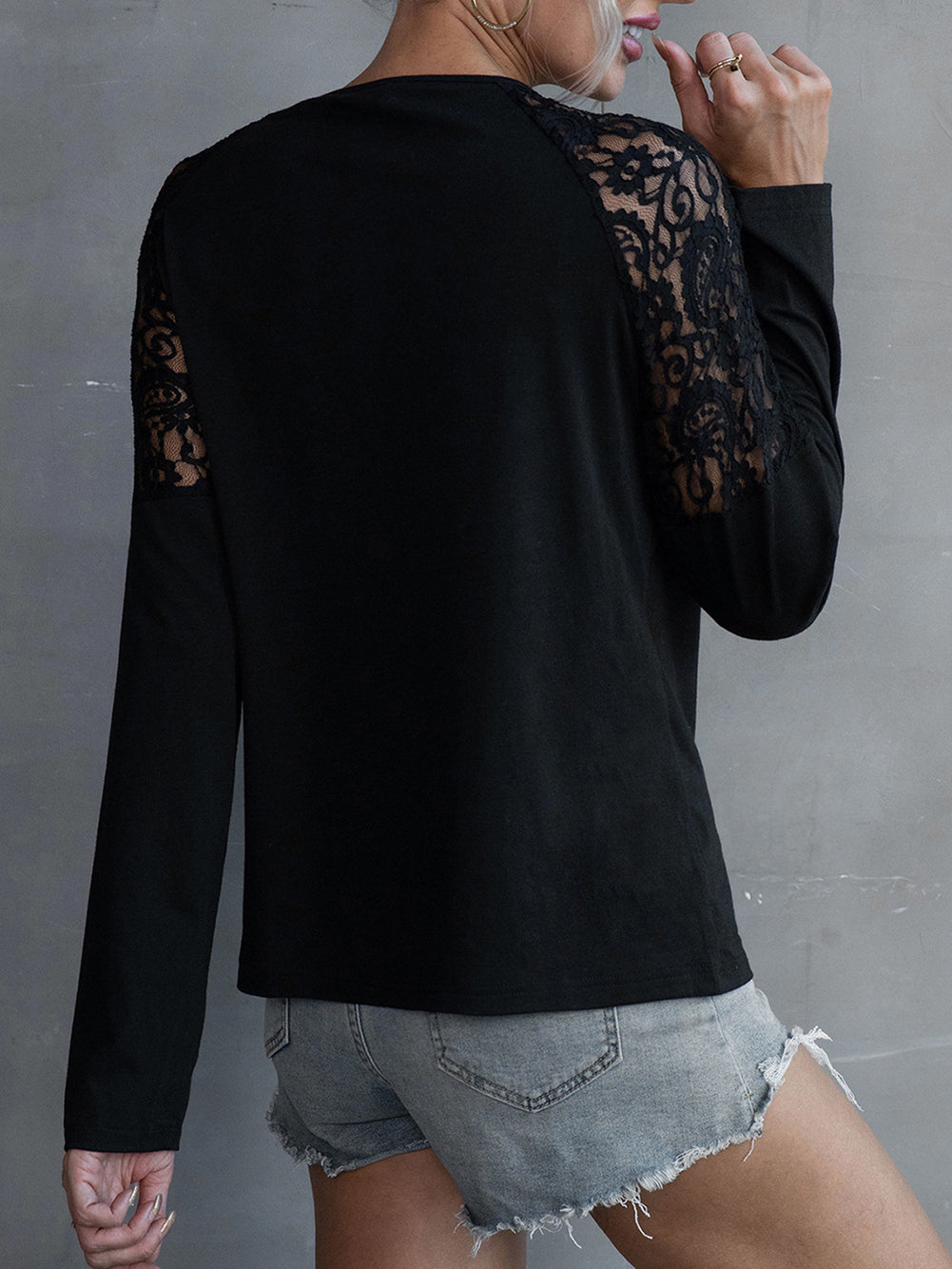 Black Round Neck Top