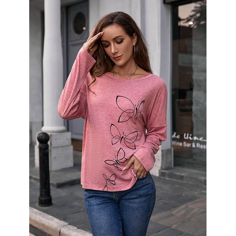 Pink Abstract Printed Extended Sleeves Top