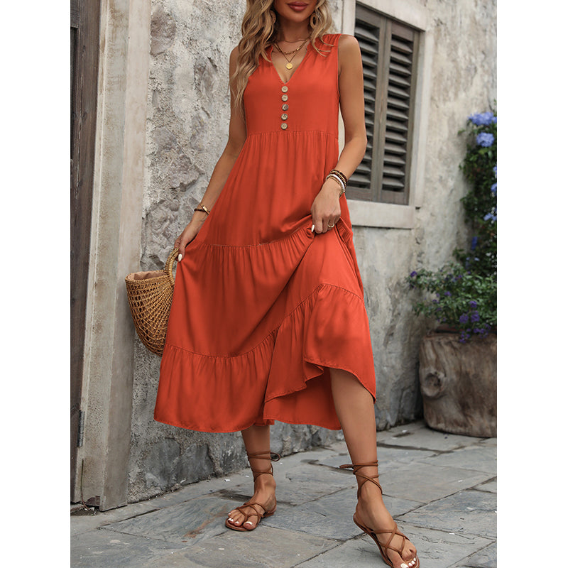 Tiered A-Line Midi Dress