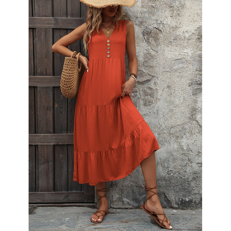 Tiered A-Line Midi Dress